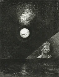 Am Horizont, der Engel der Gewissheit, und im dunklen Himmel, ein fragender Blick. Serie: Für Edgar