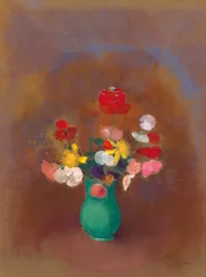 Mohnblumen in grüner Vase, ca. 1910
