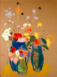 Drei Vasen mit Blumen, ca. 1908-10