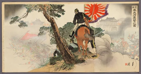 Die Erste Division rückt auf Fengtienfu vor (Daiichigun Hotenfu shingeki no zu)