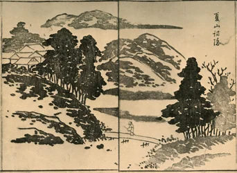 Landschaft mit Figur, die eine Brücke überquert, 1809, 1924