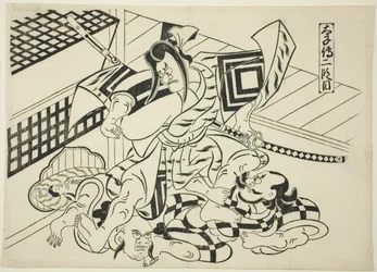 Legende von Taishi, Szene 2 (Taishiden nidanme), aus der Serie Berühmte Szenen aus japanischen Puppenspielen (Yamato irotake)
