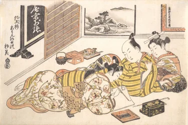 Tafel aus dem erotischen Buch Mounds of Dyed Colors: Ein Musterbuch für das Boudoir, ca. 1736-44