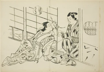 Das Sakaki-Kapitel aus "Die Geschichte von Genji" (Genji Sakaki), aus einer Serie von Genji-Parodien