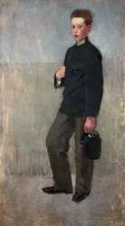 Porträt eines Jungen in Mittelschuluniform