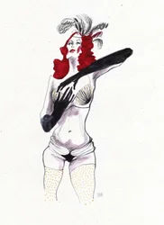 Glamouröse gefiederte Showgirl