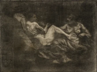 Zwei Hexen kämpfen um einen Besenstiel