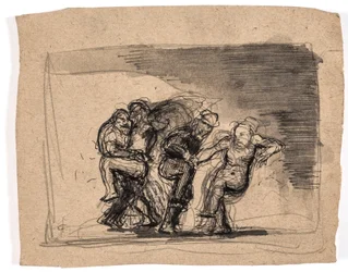 Zwei Paare kämpfen, links: Jakob und der Engel