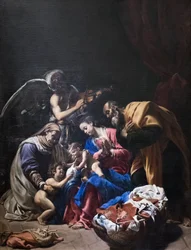 Heilige Familie mit der heiligen Elisabeth, dem heiligen Johannes dem Täufer und einem Engel