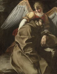 Der heilige Franziskus von einem Engel unterstützt, ca. 1607