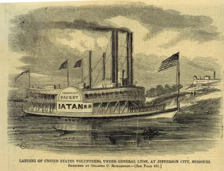 Landung der Freiwilligen der Vereinigten Staaten unter General Lyon in Jefferson City, Missouri