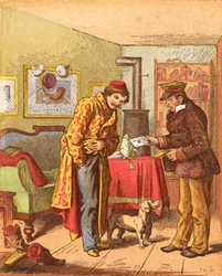 Bezahlung für die Briefzustellung, um 1870