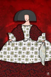 Elegante Dame im Blumenkleid