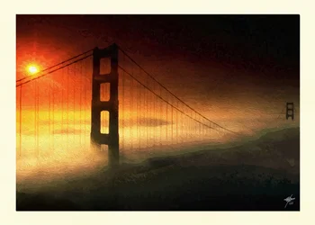 Golden Gate Sonnenuntergang Nebel