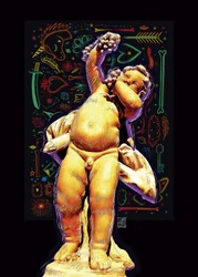 Goldene Putto Kritzeleien