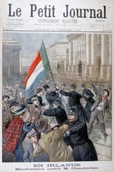 Demonstration gegen Joseph Chamberlain, Irland, 1899