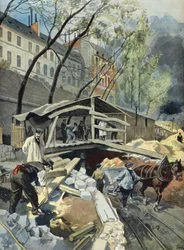 Metropolitain-Arbeiten in Paris 1899 (Gravur)