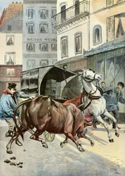 Ein Stier entkommt seinem Wächter, 1895