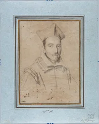 Porträt eines Prälaten, wahrscheinlich Kardinal Francesco Maria Bourbon Del Monte Santa Maria (1549-1627). Zeichnung von Ottavio Leoni (1578-1630) 1616 Genua, Musei di Strada Nuova, Fondo Disegni, Inv. 2418