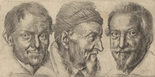 Drei Porträts, möglicherweise Camillo Graffico, Ercole Pedemonte und Antoni darstellend