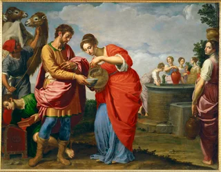 Rebekka und Eliezer am Brunnen