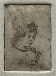 Kleiner Kopf mit Haube, 1878