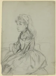 Mädchen mit Katze auf dem Schoß („My old Tom“)