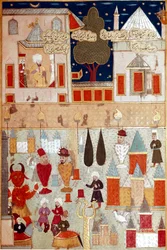 Festlichkeiten zur Beschneidung des Sohnes von Sultan Murad II., Vorbereitung von Feuerwerken