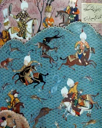 Jagdszene in Anwesenheit von Sultan Murad II. (1404-1451)