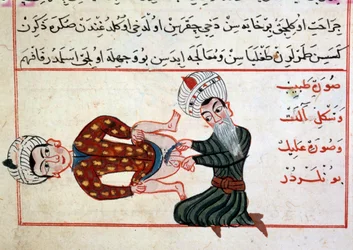 Medizin: Kastration eines Hermaphroditen. Miniatur aus einem türkischen Medizintraktat von Sharaf al-din