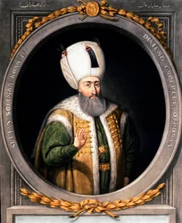 Porträt von Soliman I der Prächtige (1494-1566), Zehnter osmanischer Sultan. Miniatur des 16. Jahrhunderts