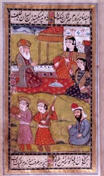 Osmanische Kunst: der Geschmack der Prinzessinnen. Türkische Manuskriptseite. 16. Jahrhundert. Private Sammlung