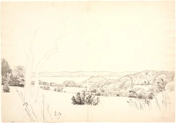 Landschaft mit Blick über den Skarrit-See