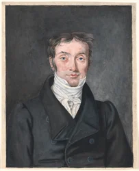 Porträt des Lehrers Hans Jensen Visby (1777-1870), aus Aagerup, Ramløse Gemeinde