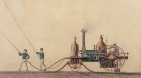 Die erste Dampffeuerspritze, die 1841 in den Vereinigten Staaten verwendet wurde