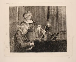 Edvard und Nina Grieg am Klavier