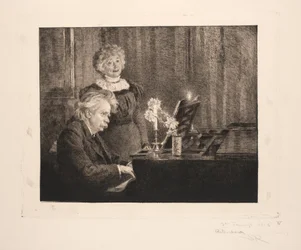 Edvard und Nina Grieg am Klavier