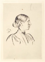 Porträt von Anna Ancher, Profil