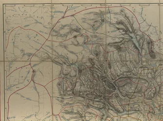 Karte aus der Kartensammlung der Nationalbibliothek. Die Karte wurde handgezeichnet (nach 1846) und zeigt Telemark