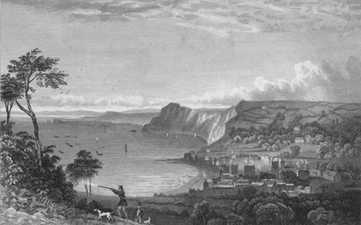 Sidmouth, von den Klippen in Richtung Seaton, 1832