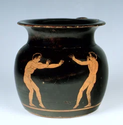 Rotfigurige Vase, ca. 420 v. Chr.
