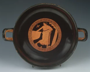 Rotfigurige Kylix, 490-480 v. Chr. (Keramik)