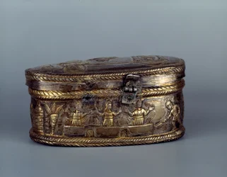 Silberne Reliquienkapsel Capsella de Brivio: Die drei Hebräer im Feuerofen