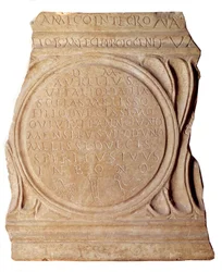 Paleochristliche Kunst: Christliches Epitaph von Melissus. Aus Rom, Paris, Louvre Museum