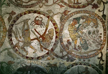 Die Tierkreiszeichen vom Mosaikboden