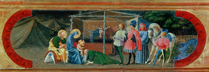 Anbetung der Heiligen Drei Könige. Gemälde von Paolo di Dono, genannt Paolo Uccello (1397-1475)