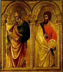Apostel Heiliger Jakobus und Heiliger Bartholomäus, ca. 1345
