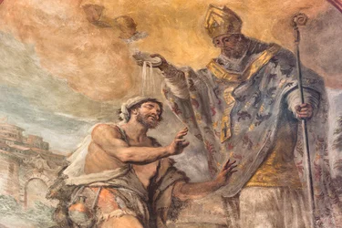 Fresken, die das Leben des Heiligen Cataldo darstellen