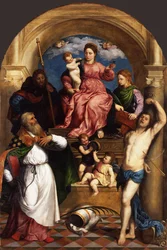 Thronende Madonna mit Kind und Heiligen, ca. 1530