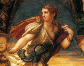 Legende von Diana und Aktäon von Francesco Mazzola, bekannt als Parmigianino, Fresko, Detail, Rocca Sanvitale, Fontanellato, Emilia Romagna